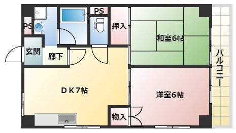 南塚口ハイツの物件間取画像