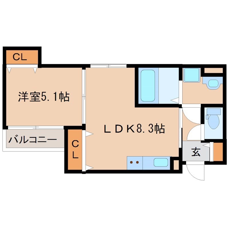 大物駅 徒歩2分 1階の物件間取画像