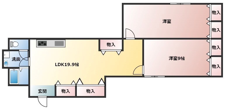 園田駅 徒歩5分 2階の物件間取画像