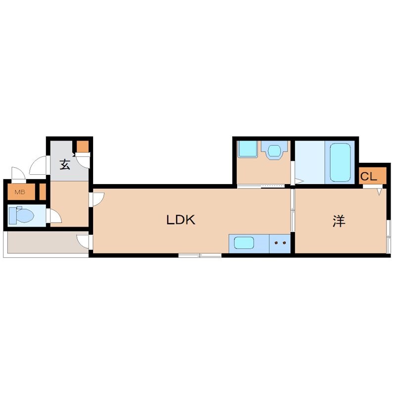 出屋敷駅 徒歩8分 2階の物件間取画像