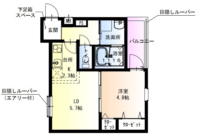 フジパレス西立花ウエストの物件間取画像