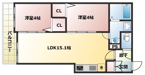 ディークラート園田の物件間取画像