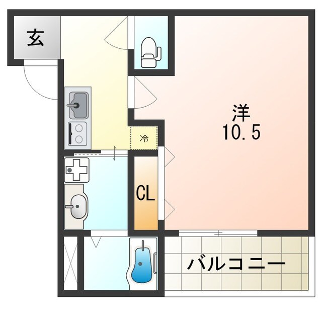 出屋敷駅 徒歩6分 3階の物件間取画像