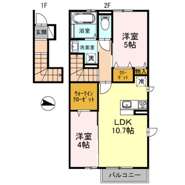 井高野駅 徒歩3分 2階の物件間取画像