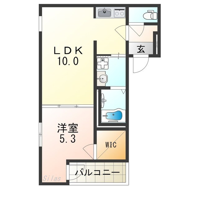 杉本町駅 徒歩3分 3階の物件間取画像