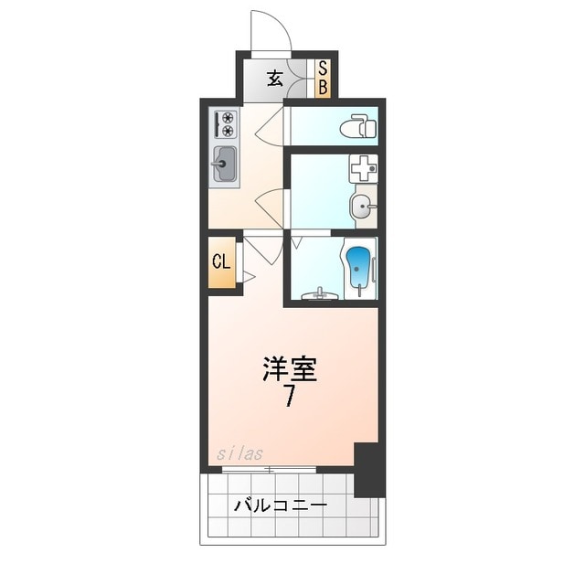 野江内代駅 徒歩7分 9階の物件間取画像