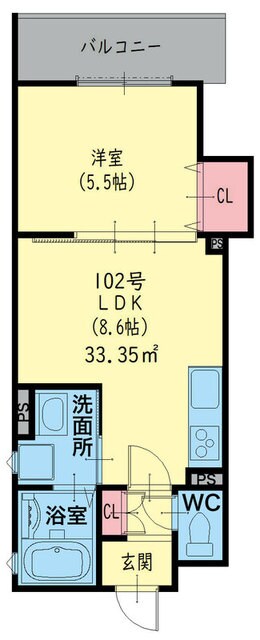 クリエオーレ日之出町の物件間取画像