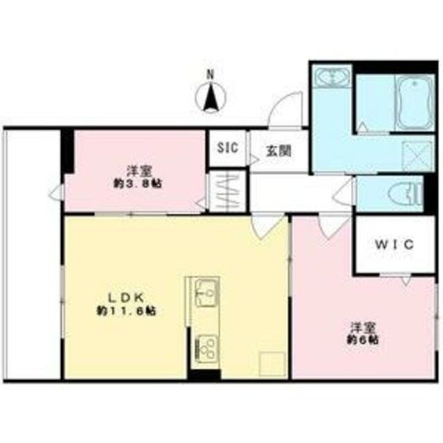 萱島駅 徒歩4分 2階の物件間取画像