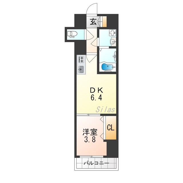 放出駅 徒歩9分 4階の物件間取画像