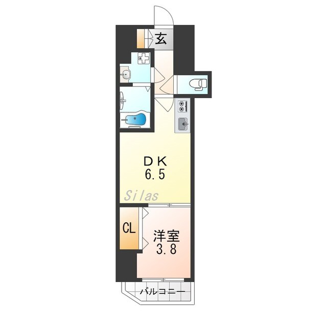 放出駅 徒歩9分 5階の物件間取画像