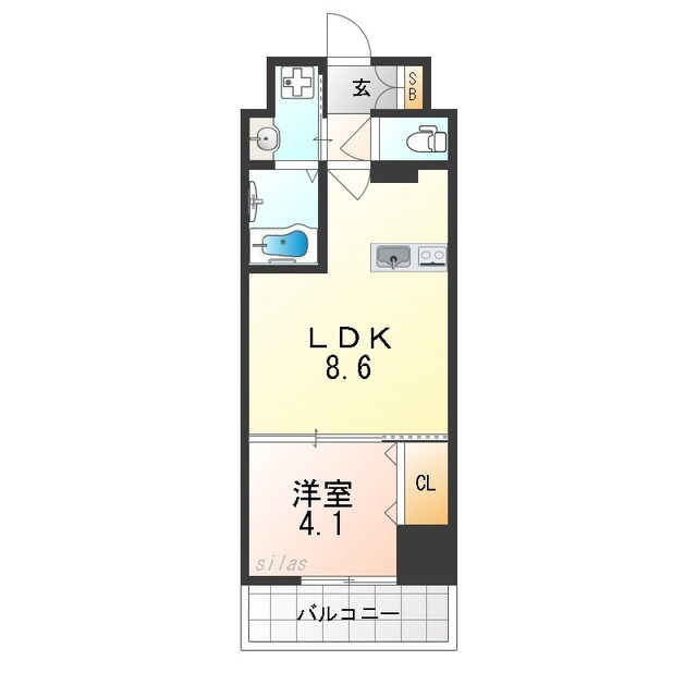 神崎川駅 徒歩1分 3階の物件間取画像