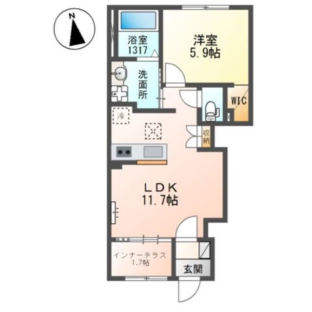 大日駅 徒歩26分 1階の物件間取画像