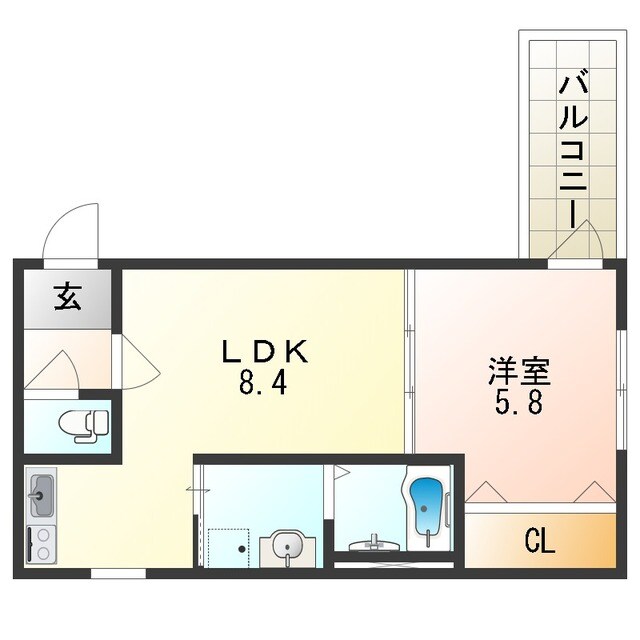 住之江公園駅 徒歩8分 3階の物件間取画像