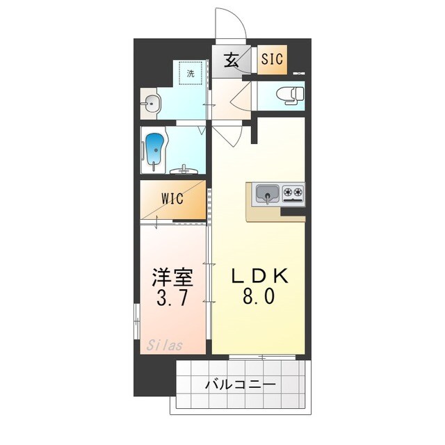 住吉大社駅 徒歩8分 6階の物件間取画像