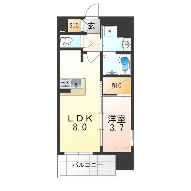 住吉大社駅 徒歩8分 8階の物件間取画像