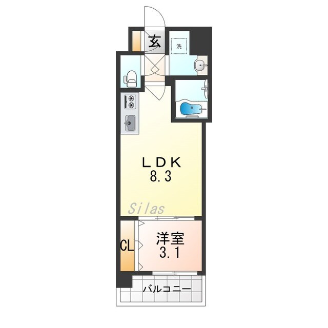 都島駅 徒歩3分 7階の物件間取画像