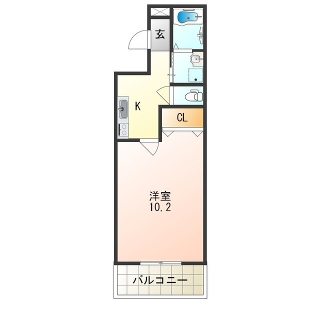 杉本町駅 徒歩6分 3階の物件間取画像