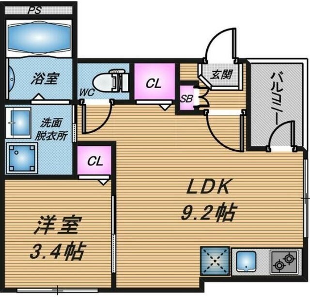 服部天神駅 徒歩7分 3階の物件間取画像