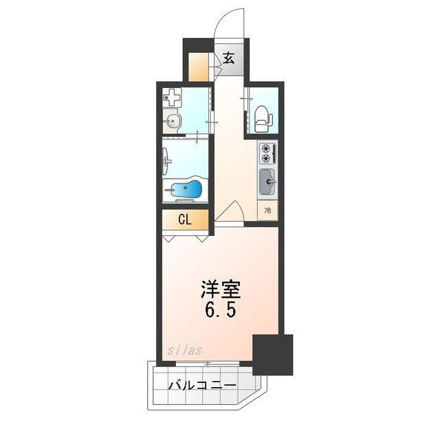 弁天町駅 徒歩8分 9階の物件間取画像