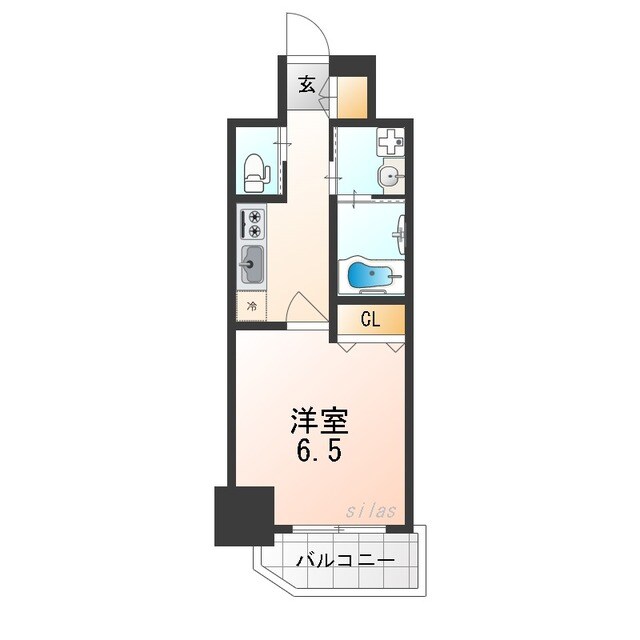 弁天町駅 徒歩8分 9階の物件間取画像