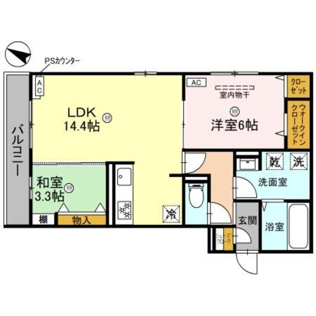 太子橋今市駅 徒歩3分 3階の物件間取画像