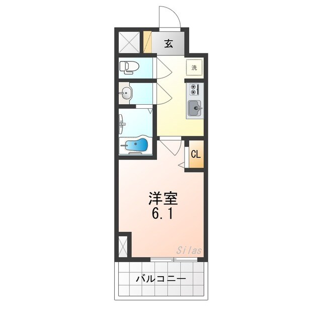 新深江駅 徒歩6分 7階の物件間取画像