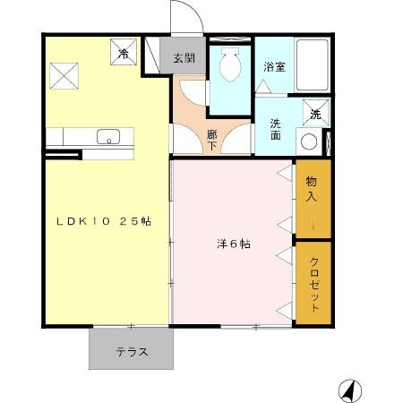 西岐阜駅 徒歩30分 1階の物件間取画像