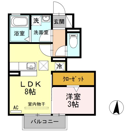 西岐阜駅 徒歩24分 1階の物件間取画像