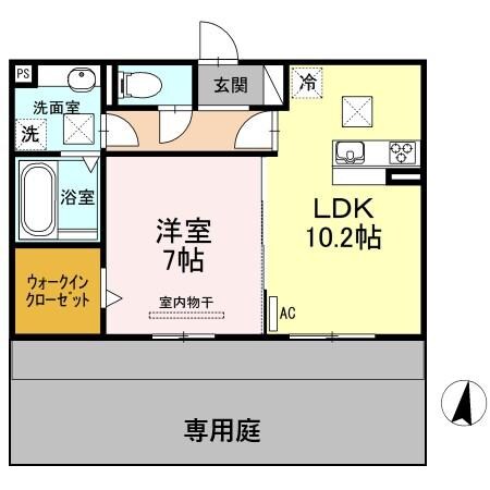 六軒駅 徒歩5分 1階の物件間取画像