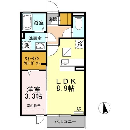 二十軒駅 徒歩8分 1階の物件間取画像