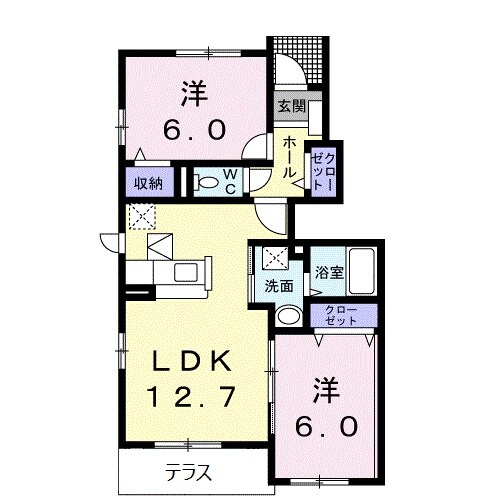 美濃赤坂駅 徒歩17分 1階の物件間取画像