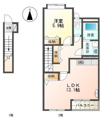 高田橋駅 徒歩7分 2階の物件間取画像