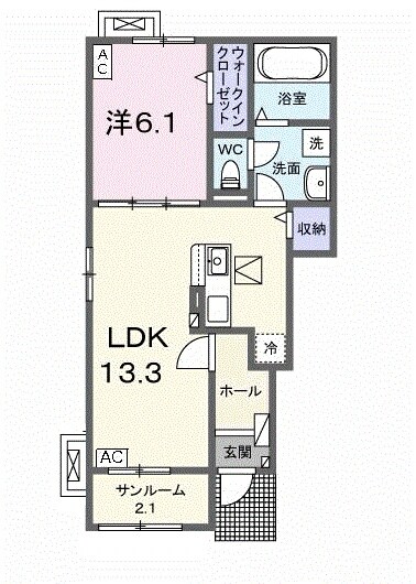 柳津駅 徒歩17分 1階の物件間取画像