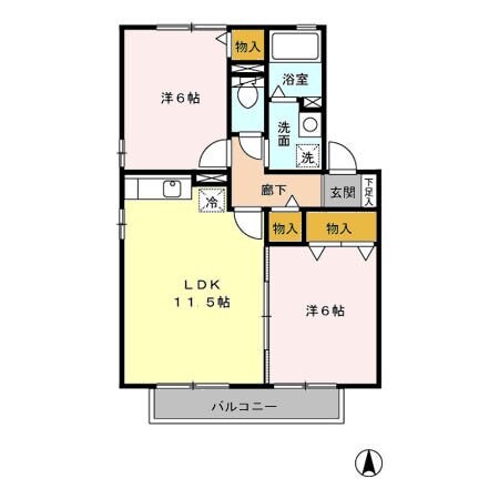 六軒駅 徒歩6分 1階の物件間取画像