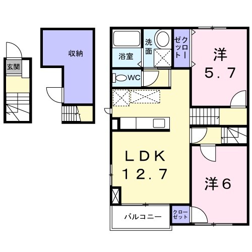 蘇原駅 徒歩17分 2階の物件間取画像