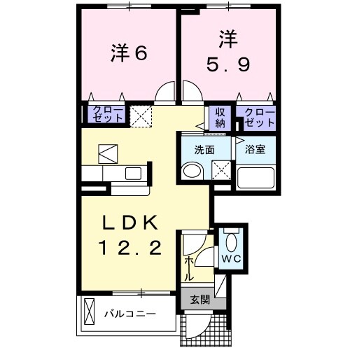 西笠松駅 徒歩15分 1階の物件間取画像