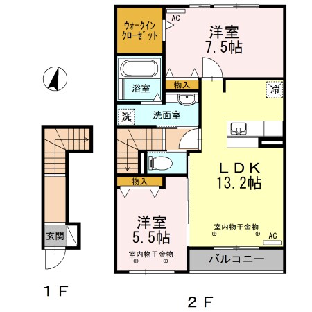 苧ケ瀬駅 徒歩19分 2階の物件間取画像