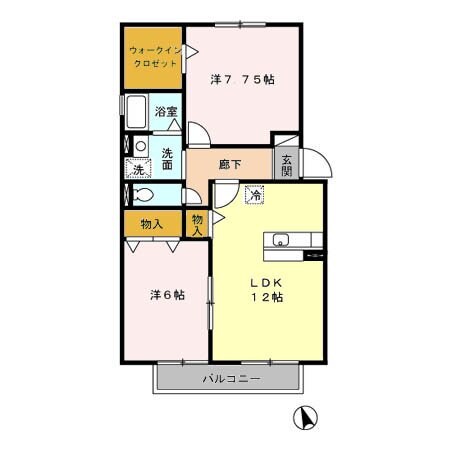 那加駅 徒歩10分 2階の物件間取画像