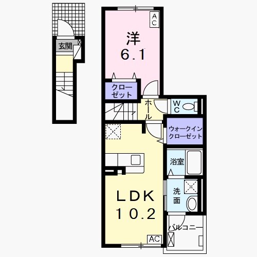 岐南駅 徒歩27分 2階の物件間取画像