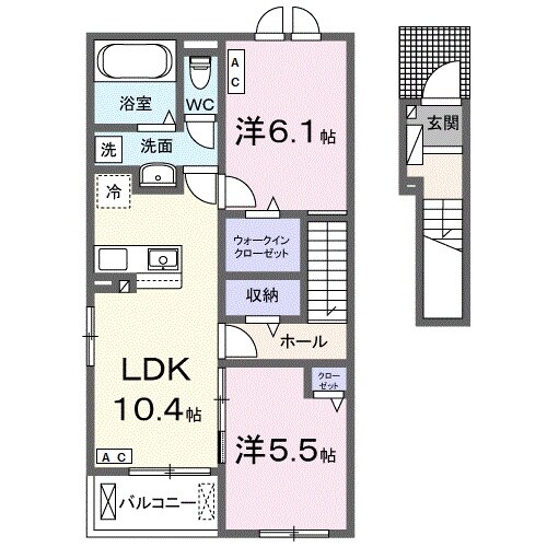 柳津駅 徒歩8分 2階の物件間取画像