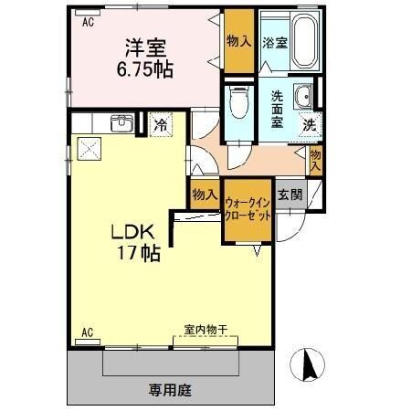 西笠松駅 徒歩19分 1階の物件間取画像