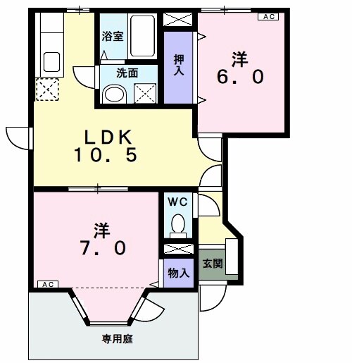 十九条駅 徒歩12分 1階の物件間取画像