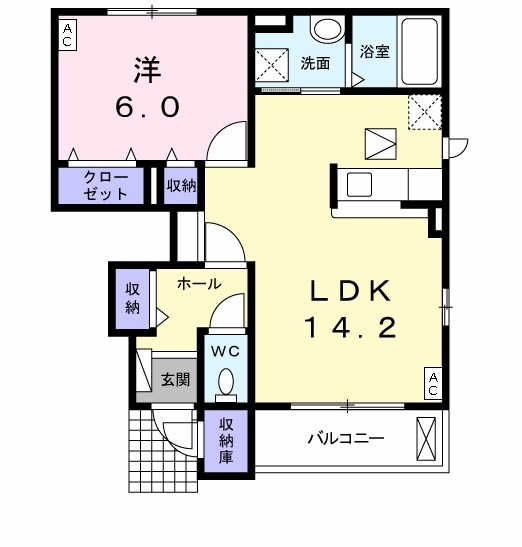 岐南駅 徒歩25分 1階の物件間取画像