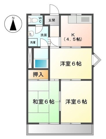 岐南駅 徒歩33分 3階の物件間取画像