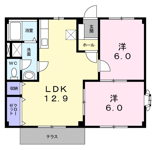 岐南駅 徒歩10分 1階の物件間取画像