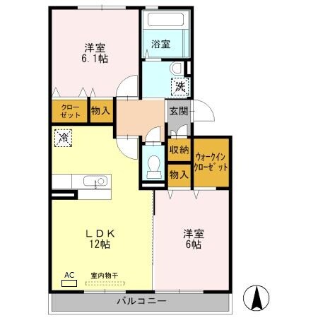 西岐阜駅 徒歩15分 2階の物件間取画像