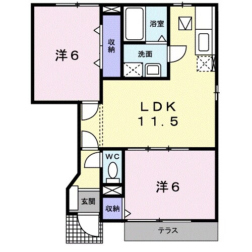 横屋駅 徒歩22分 1階の物件間取画像