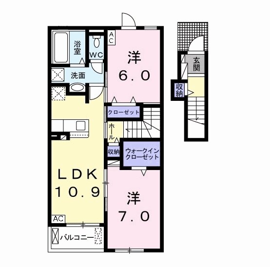 西岐阜駅 徒歩28分 2階の物件間取画像