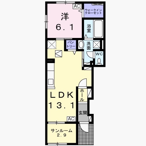 不破一色駅 徒歩13分 1階の物件間取画像