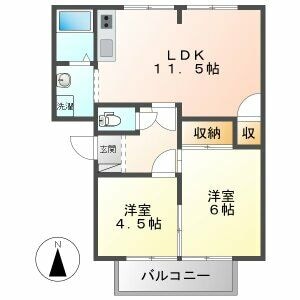 岐南駅 徒歩5分 2階の物件間取画像